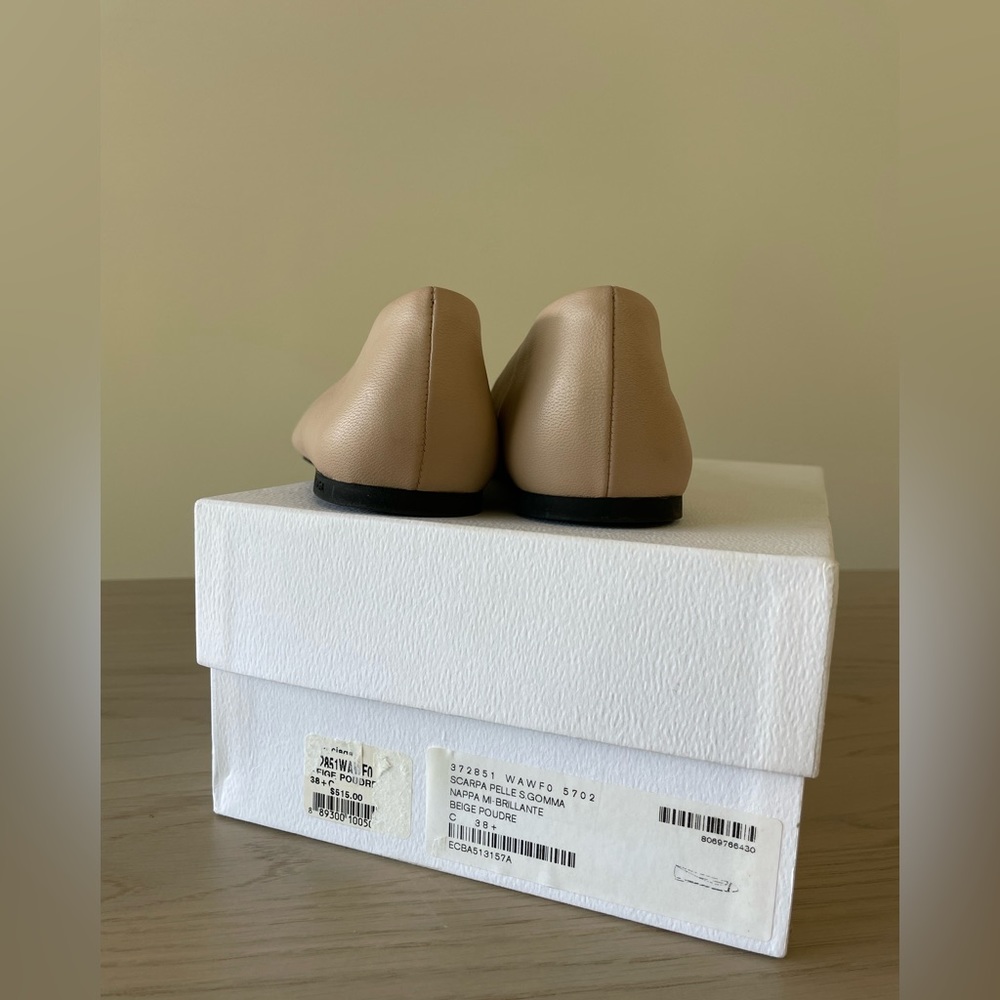 Balenciaga beige tan leather studded ballet flats size 38.5 - Picture 5 of 6